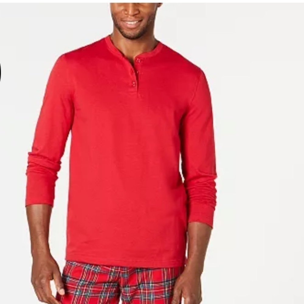 Family Pajamas Men's Red Mix It Brinkley Plaid Size M, top, pullover